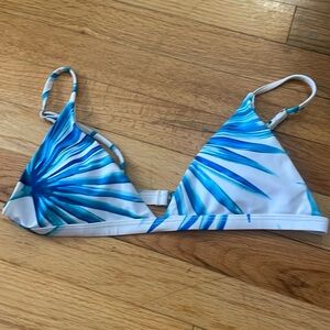 Garage Blue and White patterned bikini top